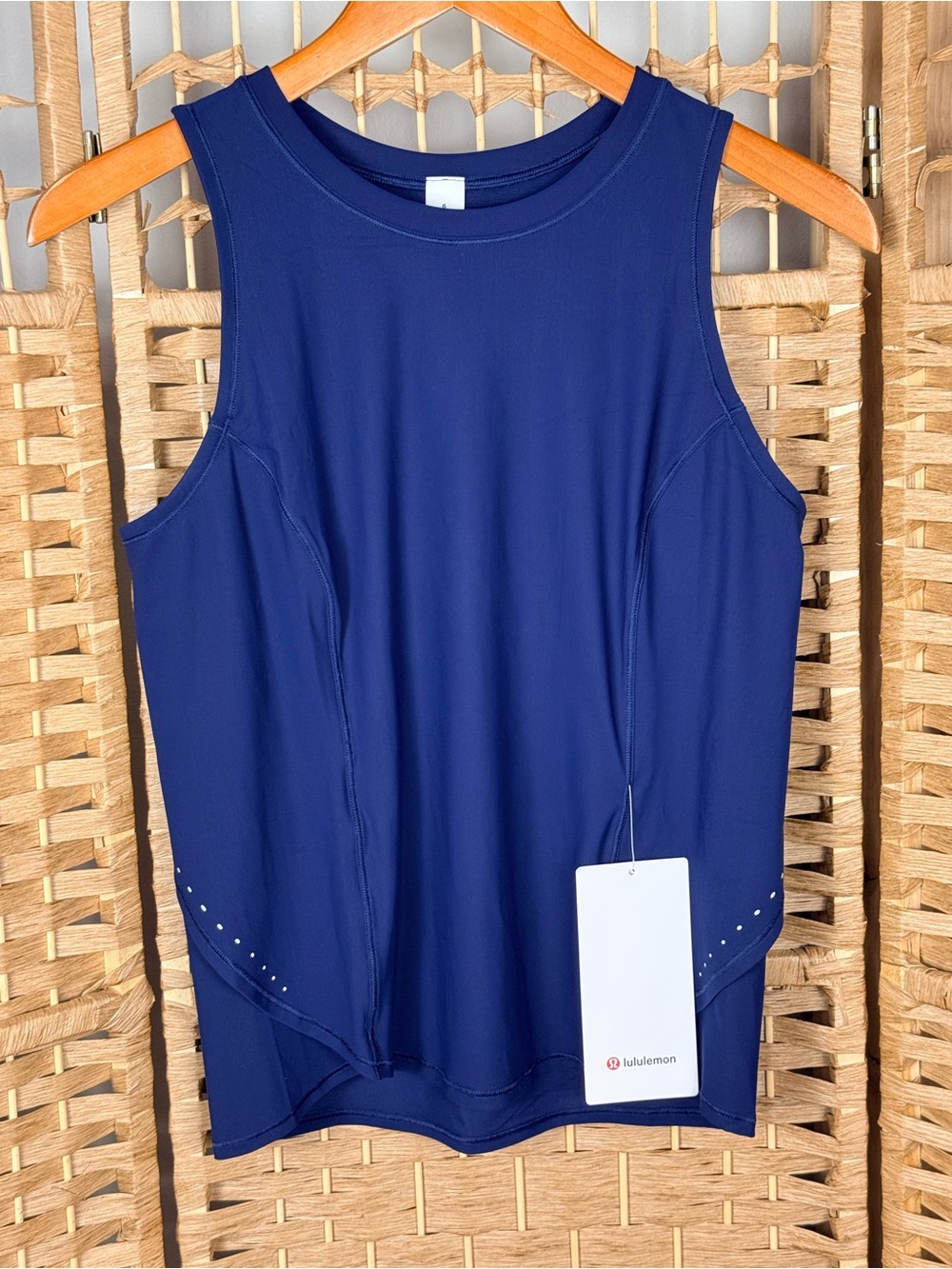 NWT Lululemon Fold-Over Running Tank Club Blue Size 6